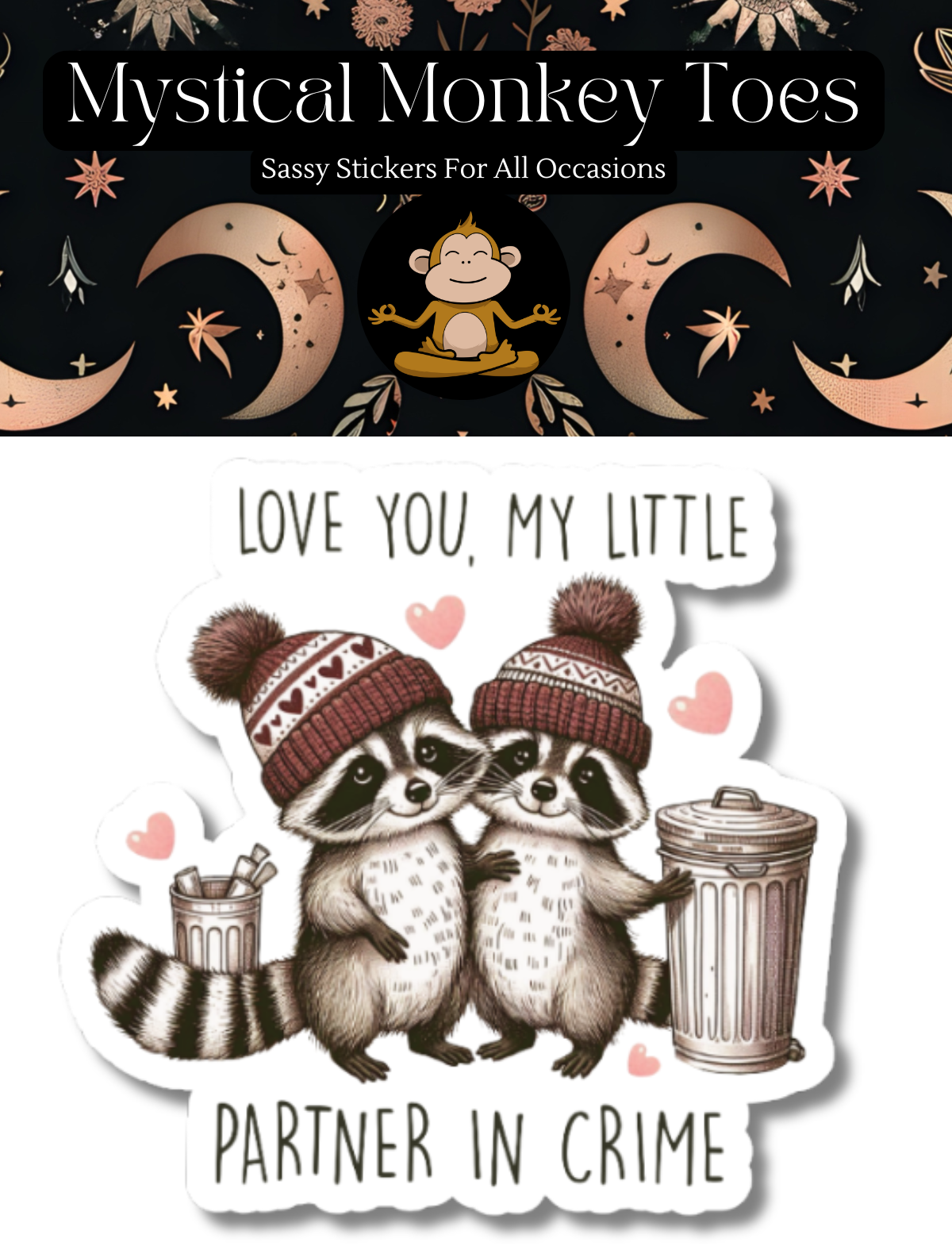 Adorable Partner In Crime Vinyl Sticker