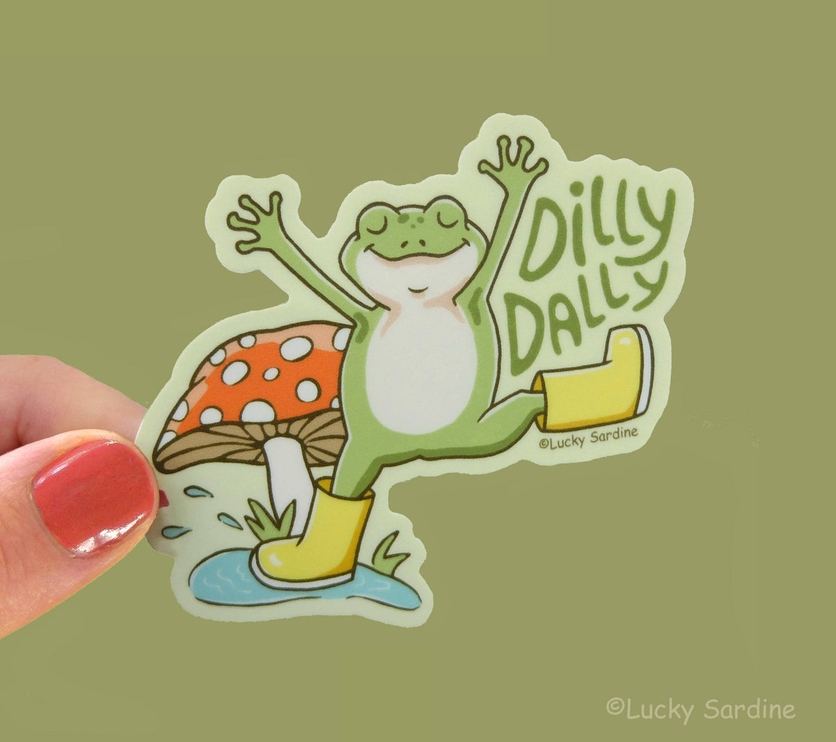 LS - Frog & Mushroom, Dilly Dally Rainboots