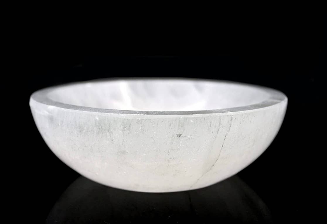 Selenite Bowl Round 6cm and 8cm White: 6cm