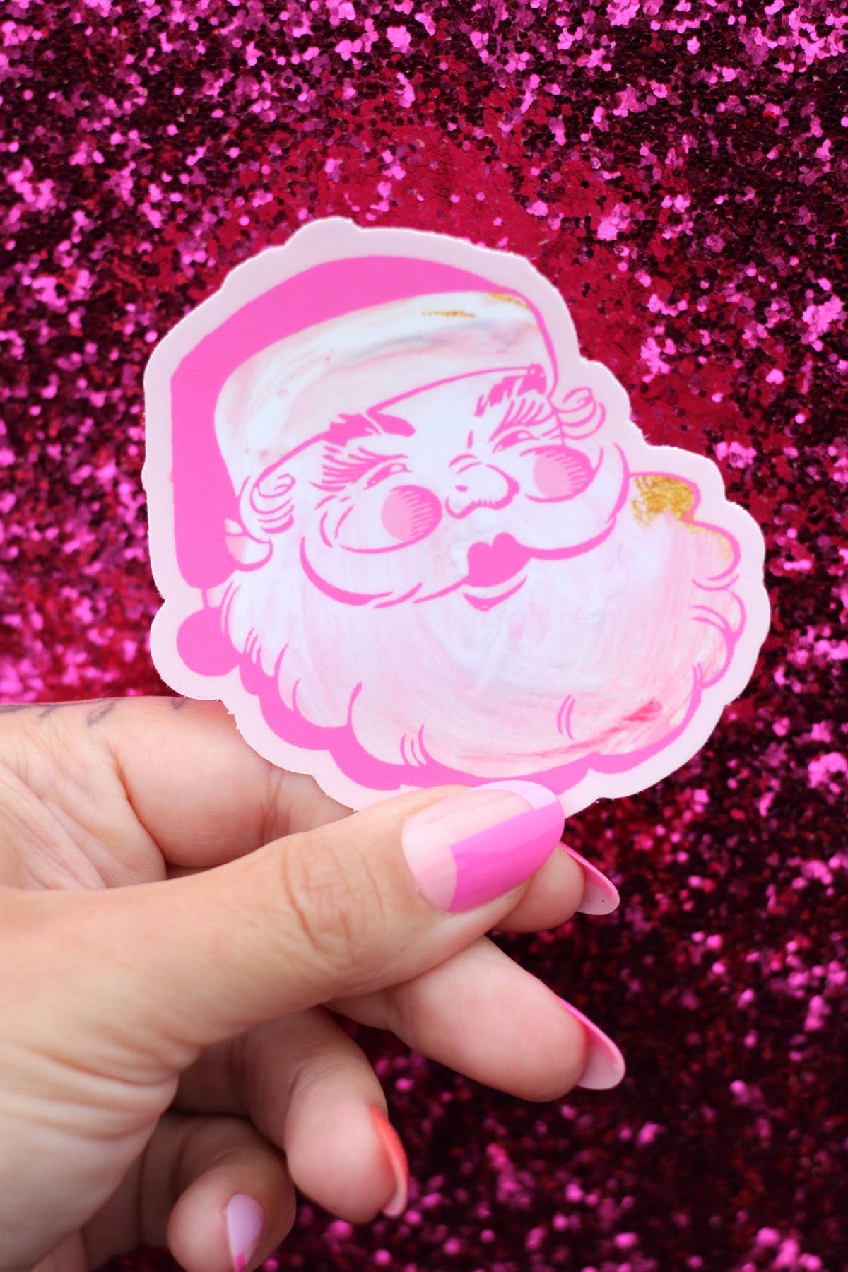 Stickers - Kitty Meow KM - Pink Santa Claus Sticker