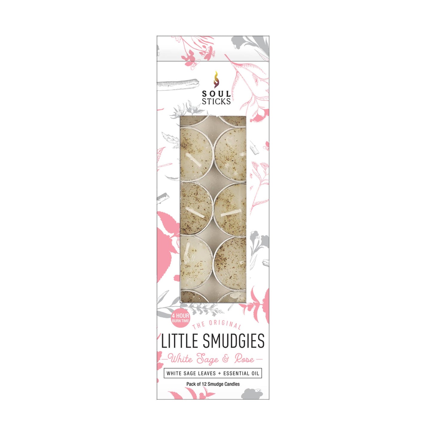 Little Smudgies - Rose Tealight Smudge Candles (12)