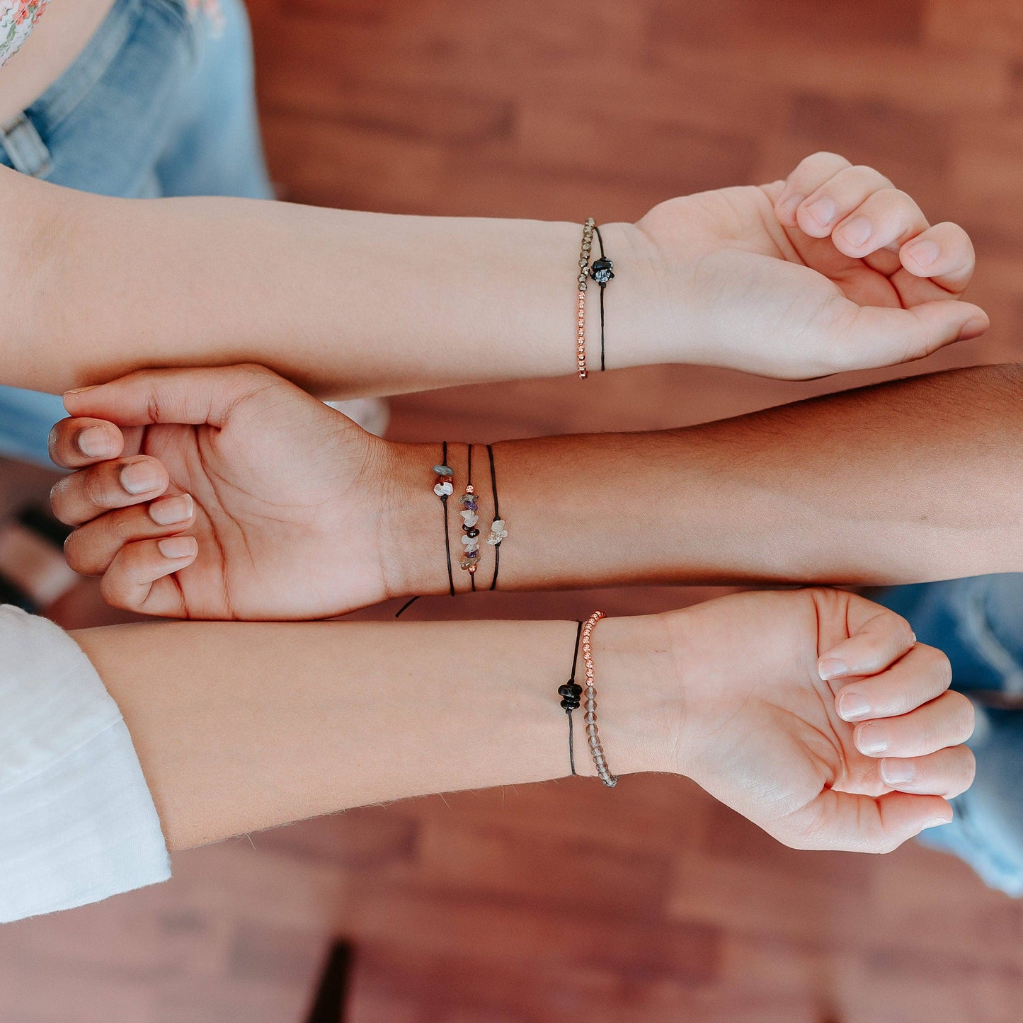 Dainty Faceted Smoky Quartz beads + Solid Copper Bracelet