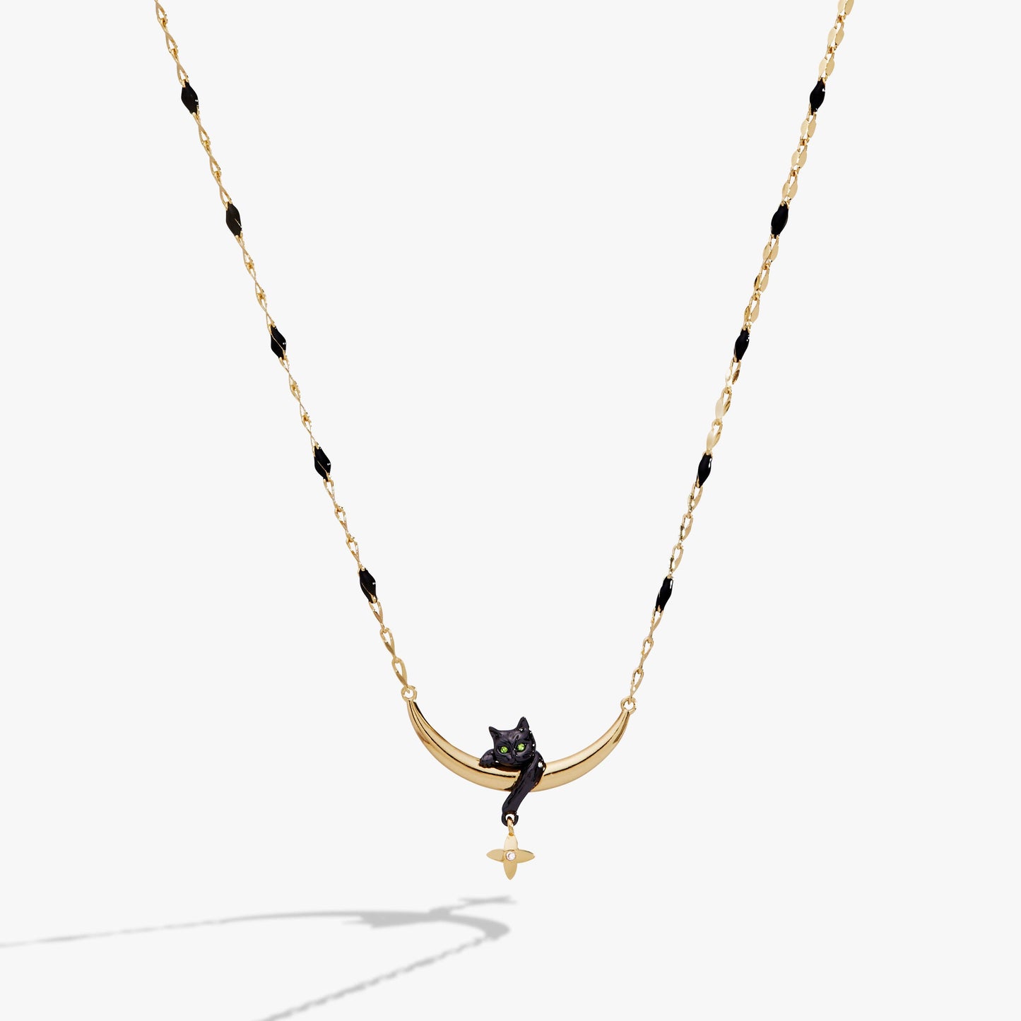 Celestial Cat Inline Necklace: Two Tone