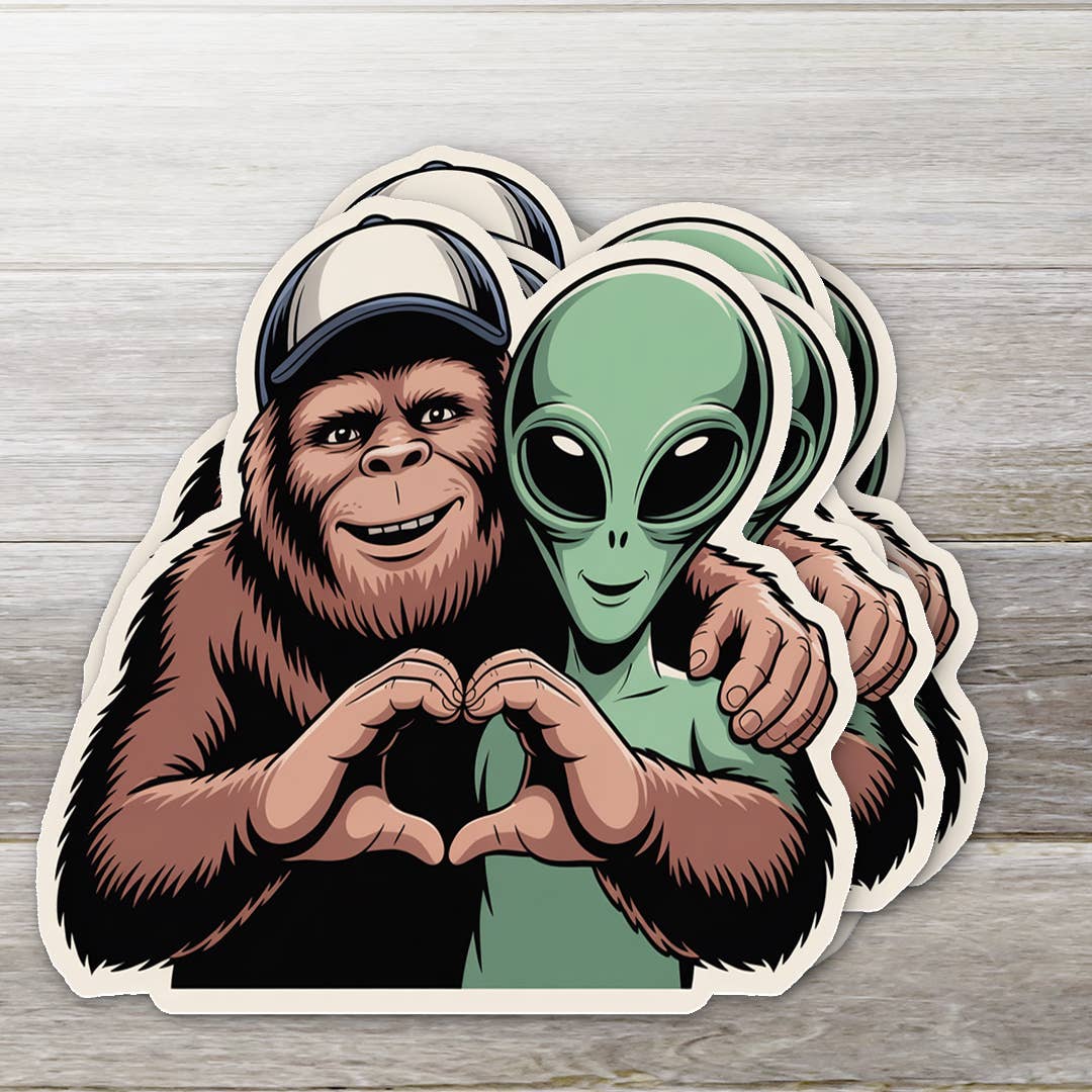 Stickers - OZ - Bigfoot and Alien Love