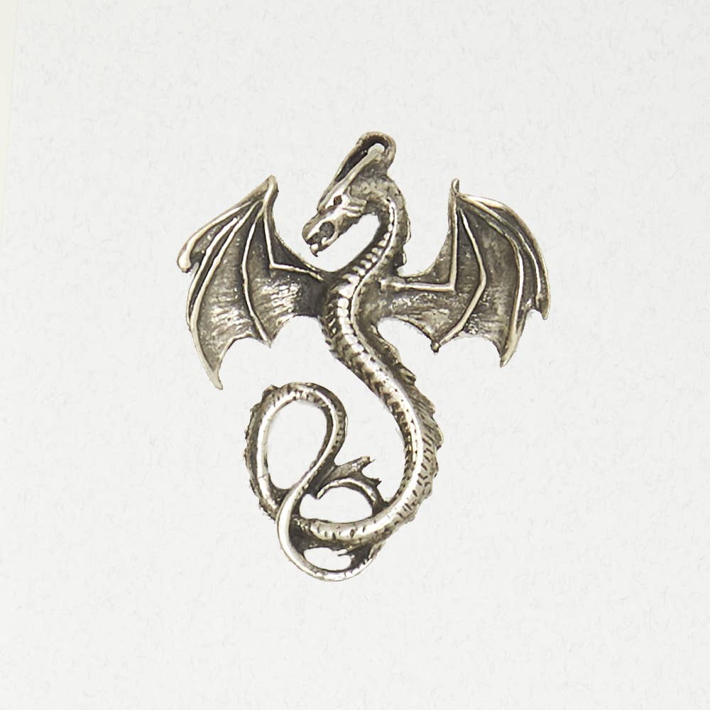Celtic Pewter Pendant Necklace - Celtic Dragon: Pewter