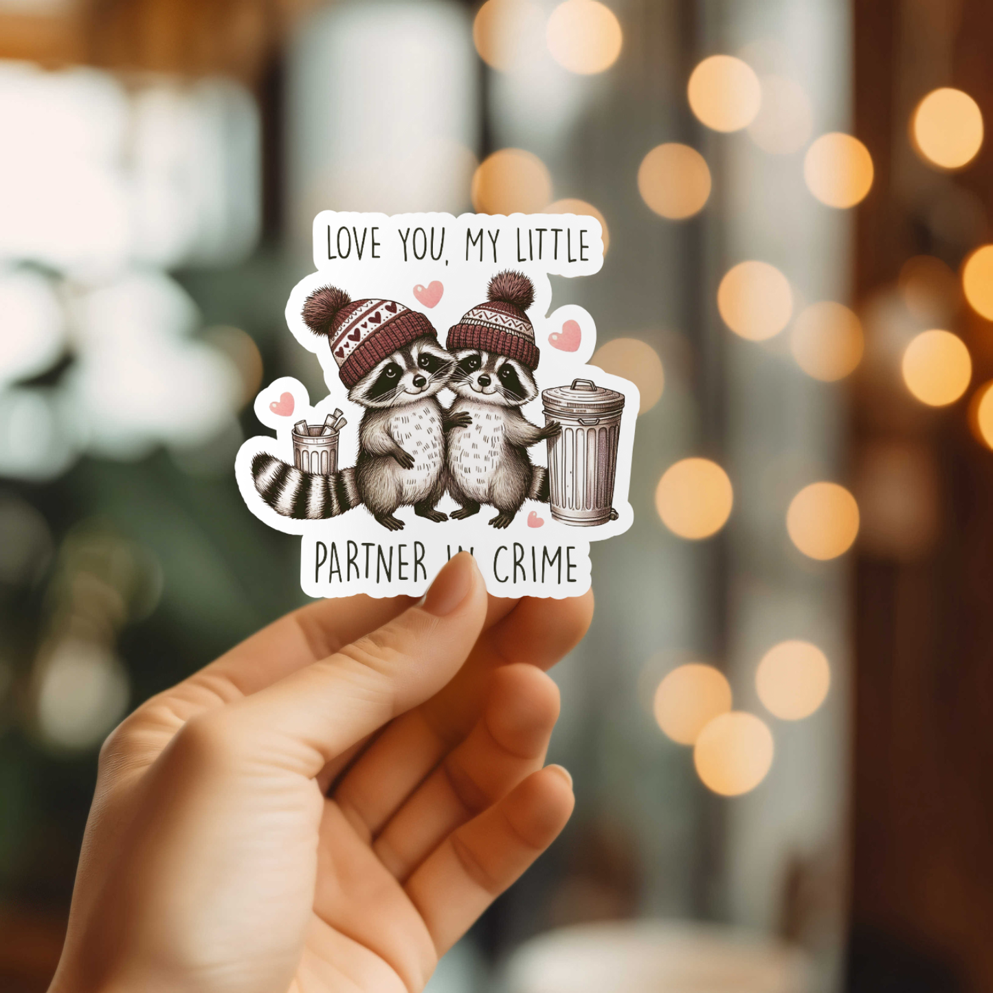 Adorable Partner In Crime Vinyl Sticker
