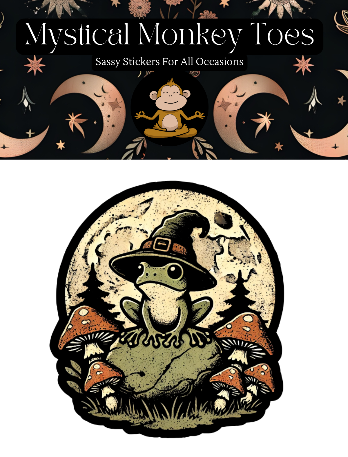 Witchy Frog Vinyl Sticker