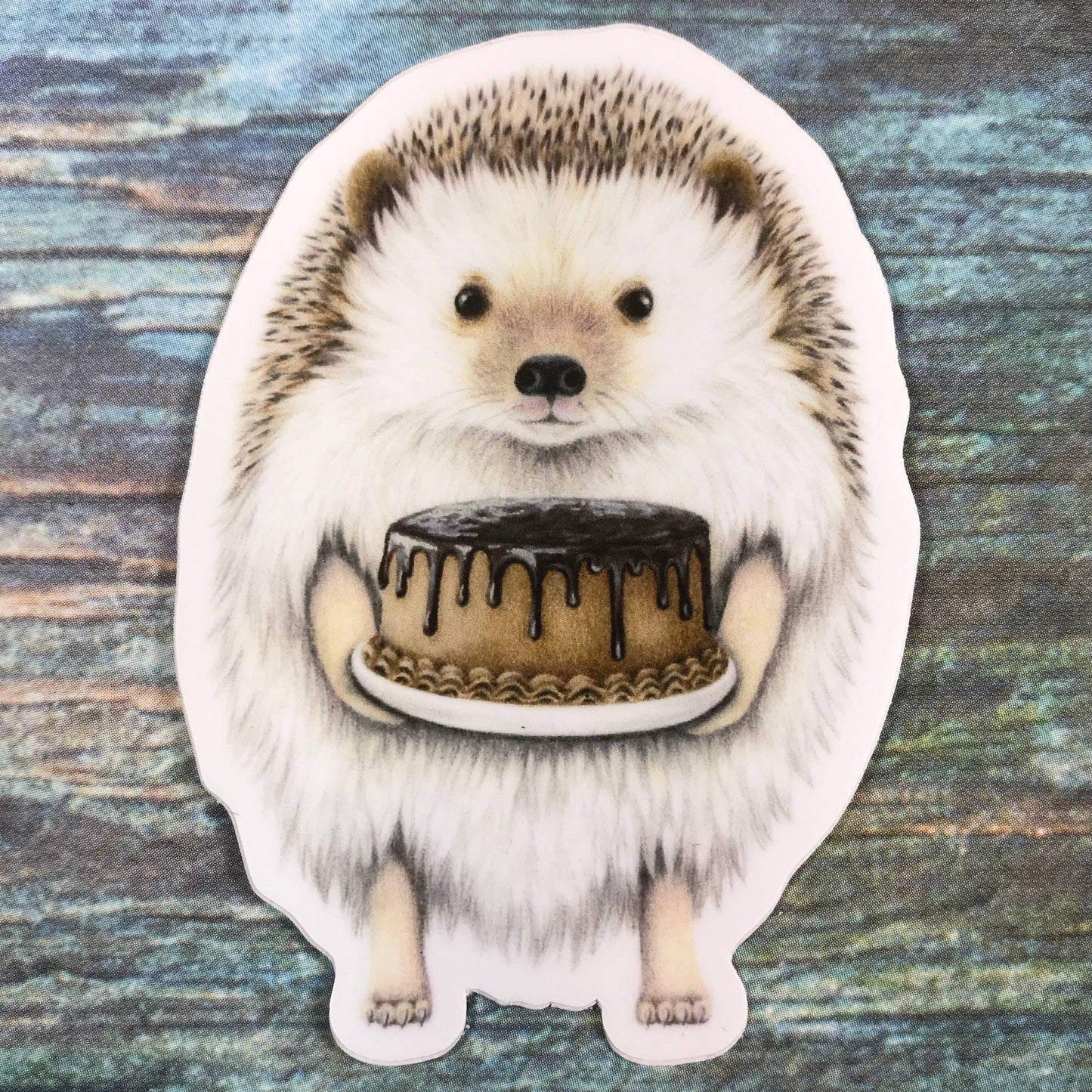 Stickers- Abundance Illustration- Hedgehog with Cake