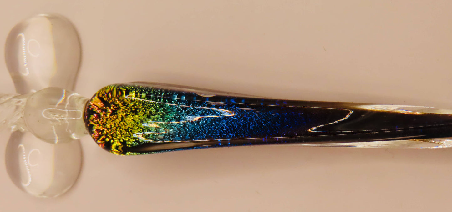 Pen Set - Hand Blown Glass Dichroic Dip Pens