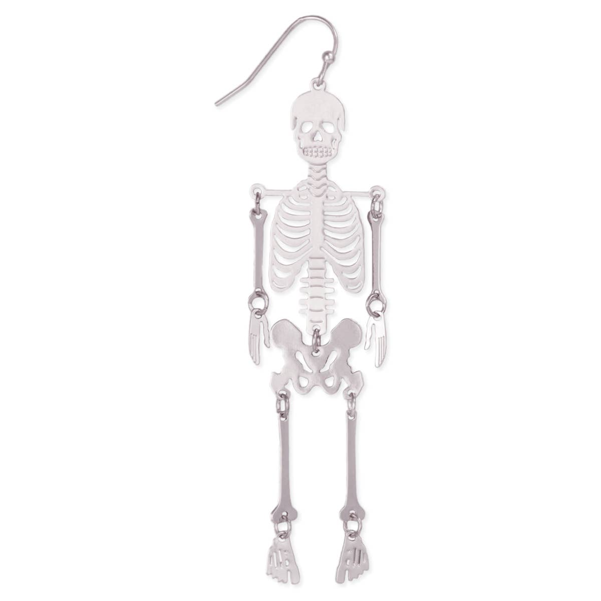 Earrings - Dance Macabre Silver Skeleton
