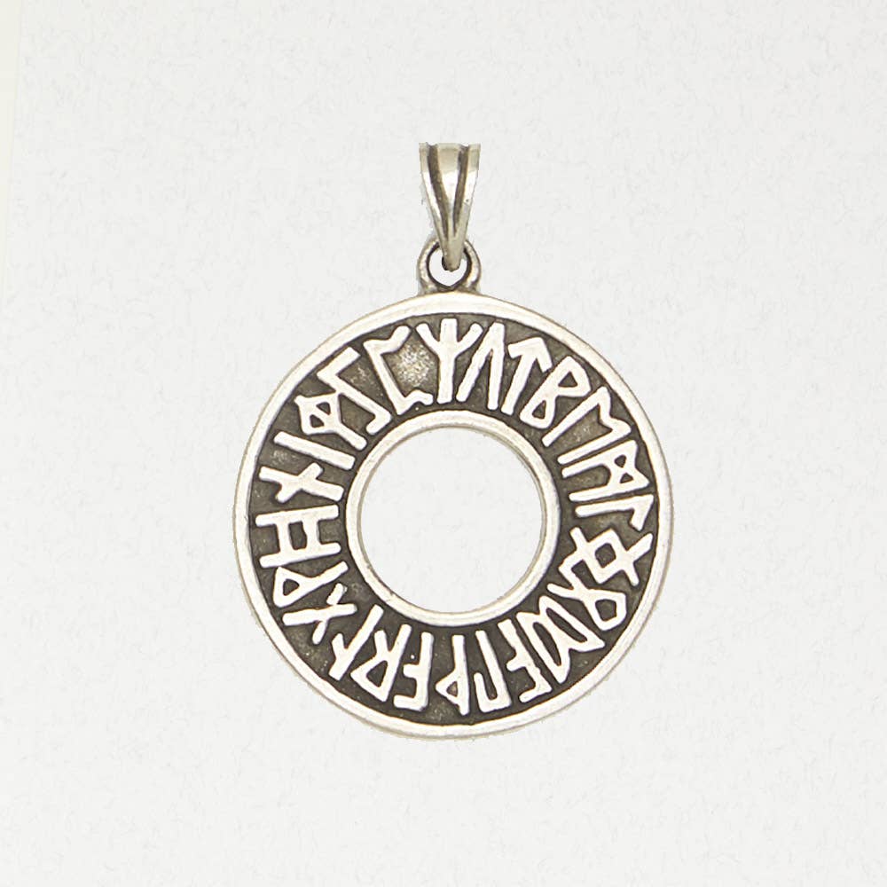 Nirvana Odin - Norse Pendant - Runic Circle: Pewter