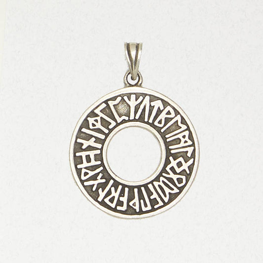 Nirvana Odin - Norse Pendant - Runic Circle: Pewter