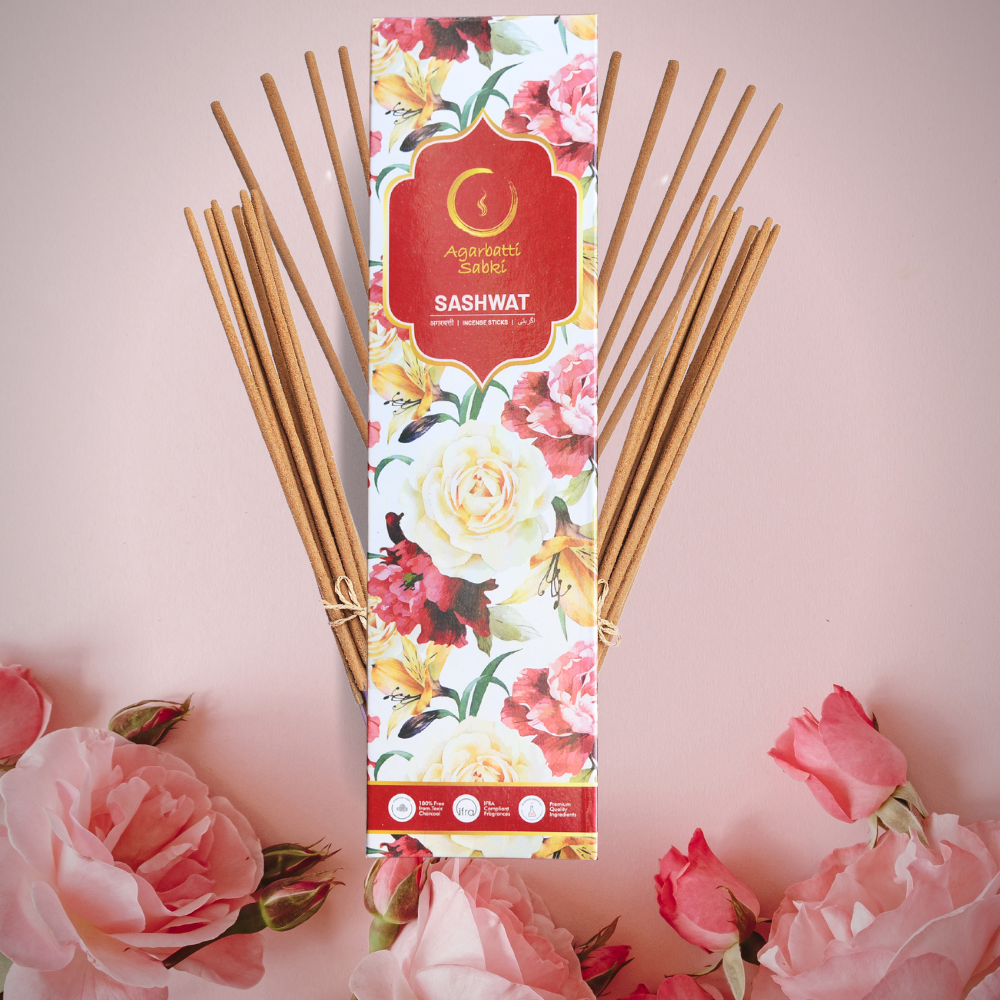 Rose Incense Sticks - Blend of Roses - Sashwat - Agarbatti