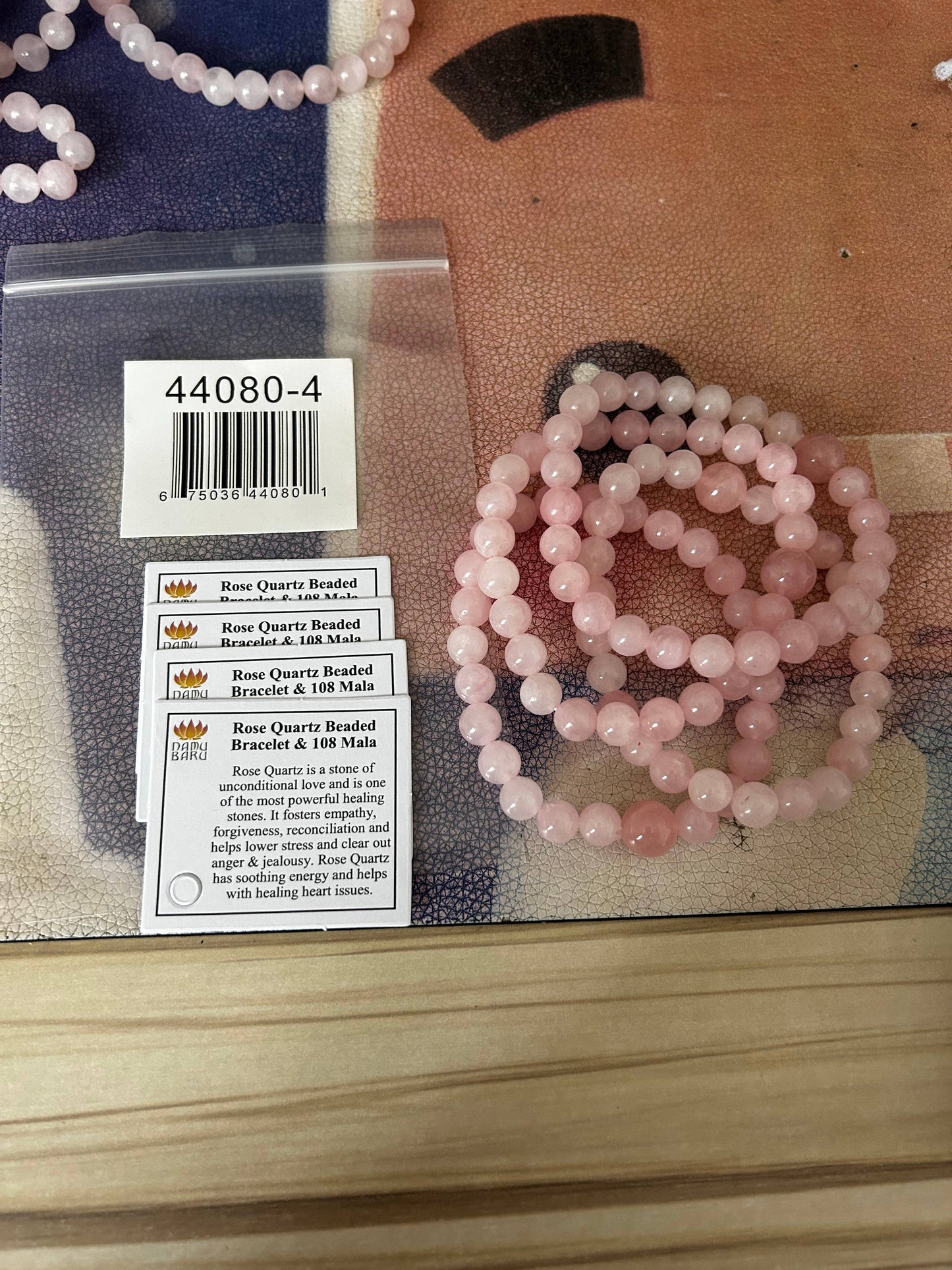 Beaded Bracelet 12.50 - Longer Length Rose Quartz 8mm