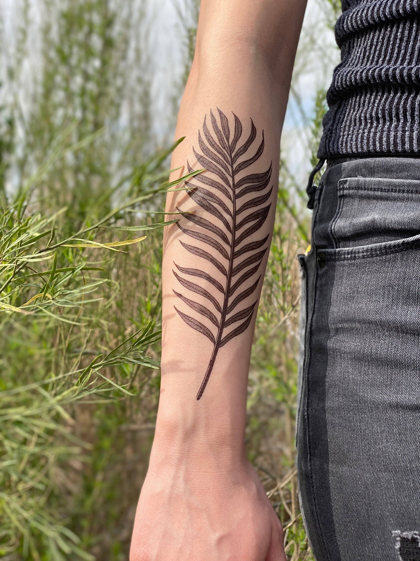 Nature Tats - Palm Leaf Temporary Tattoo: 1-Pack