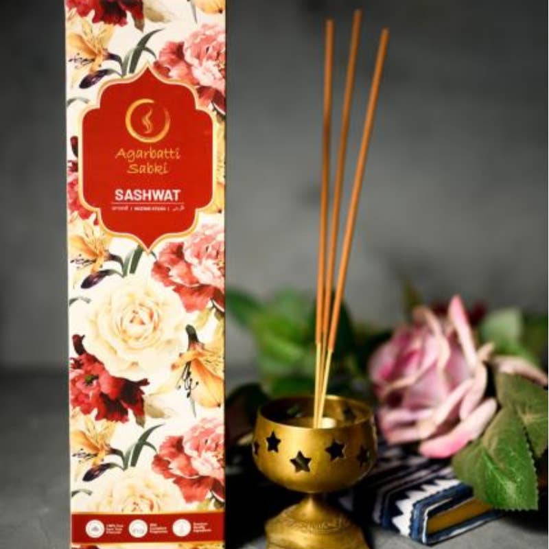 Rose Incense Sticks - Blend of Roses - Sashwat - Agarbatti