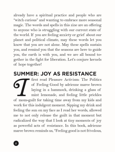 Seasons of Resistance: Summer Spells for Joy (Zine)