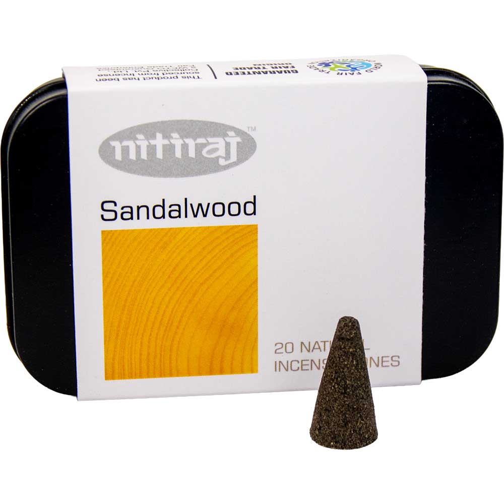 Nitiraj Natural Cones Box of 20 - Sandalwood