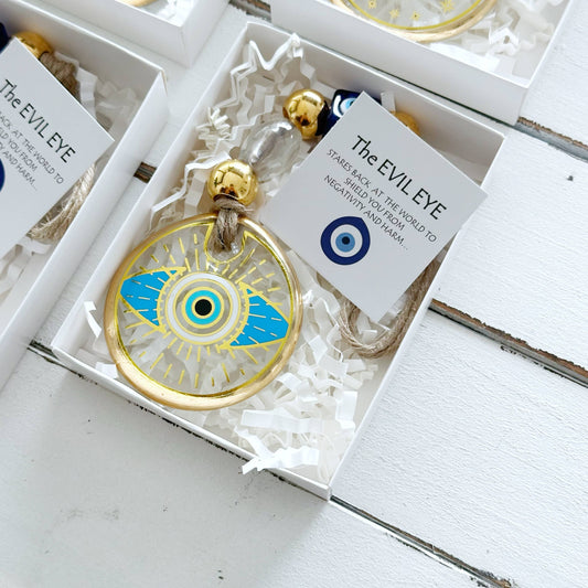 Evil Eye Wall Hanging, Gold Evil Eye Wall Decor, Protection: Style 3