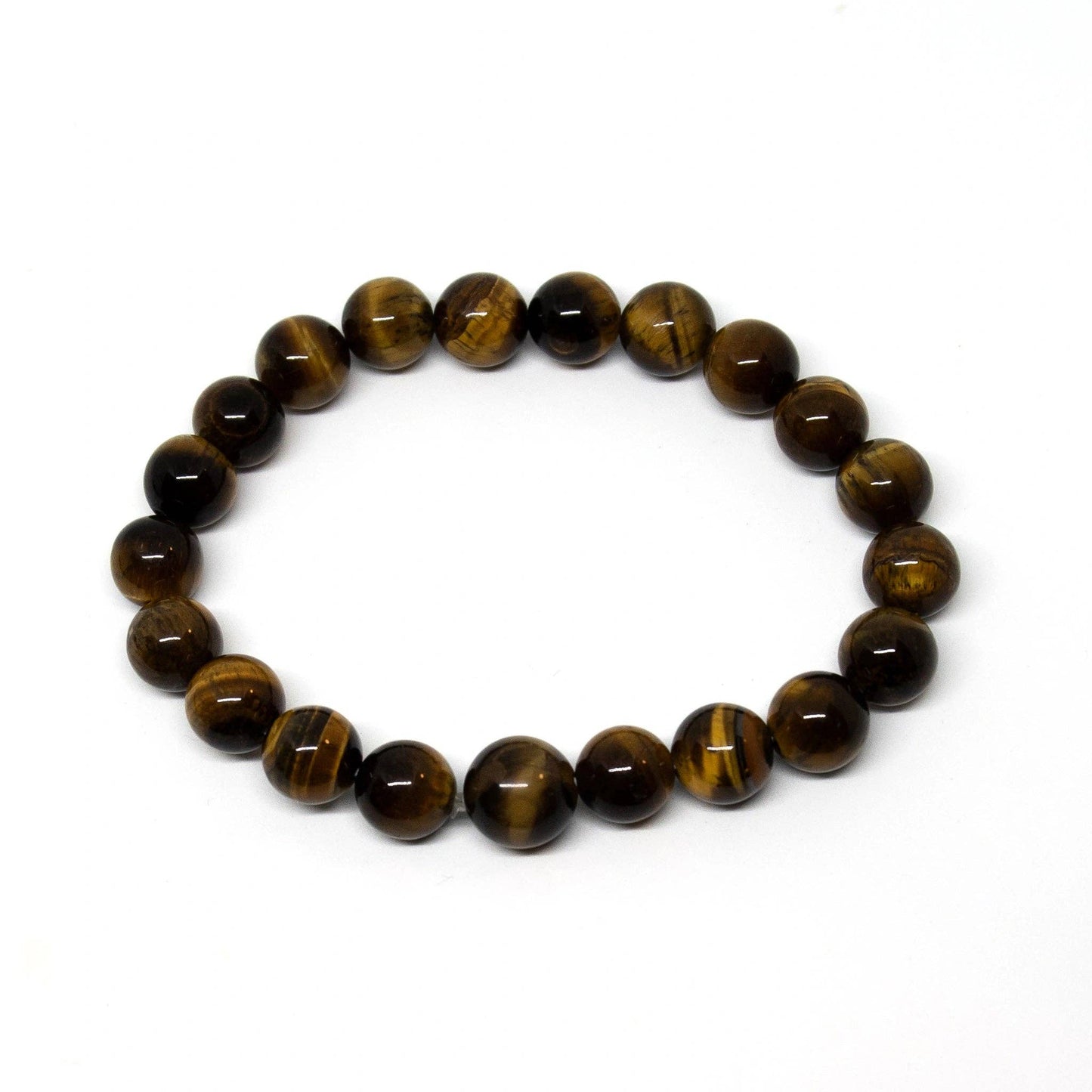 Large Size Tiger Eye Beaded Bracelet - Wrist Mala - 10mm