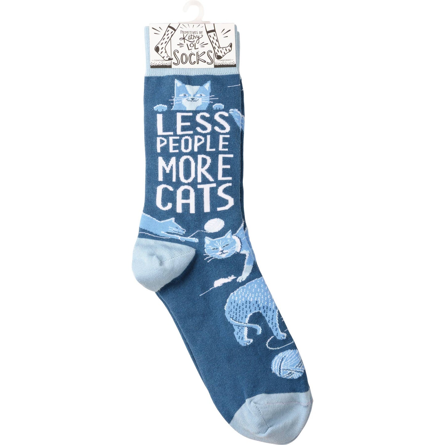 Socks - Less People More Cats - Primitives by Kathy