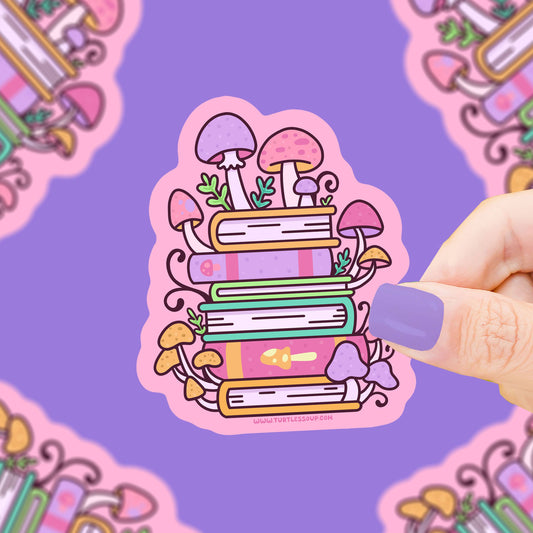 Stickers - TS - Mushroom Stacked Books