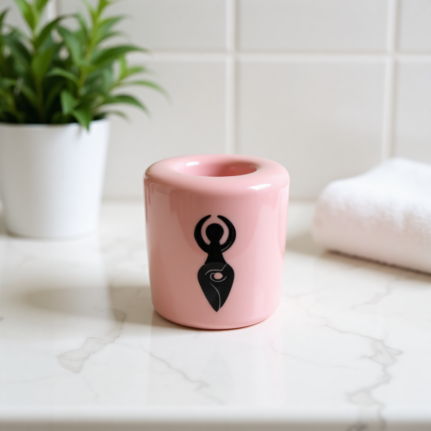 Ceramic Candle Holder Pink Pack of 5