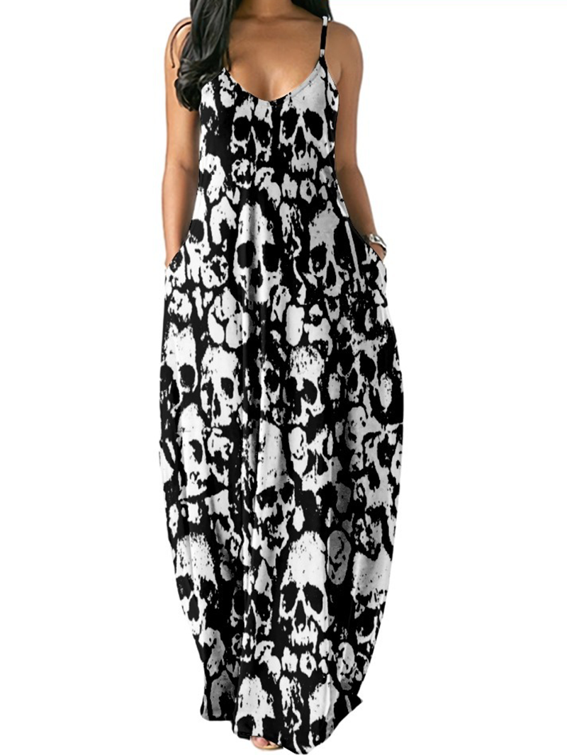 Skull Print Dress: XL