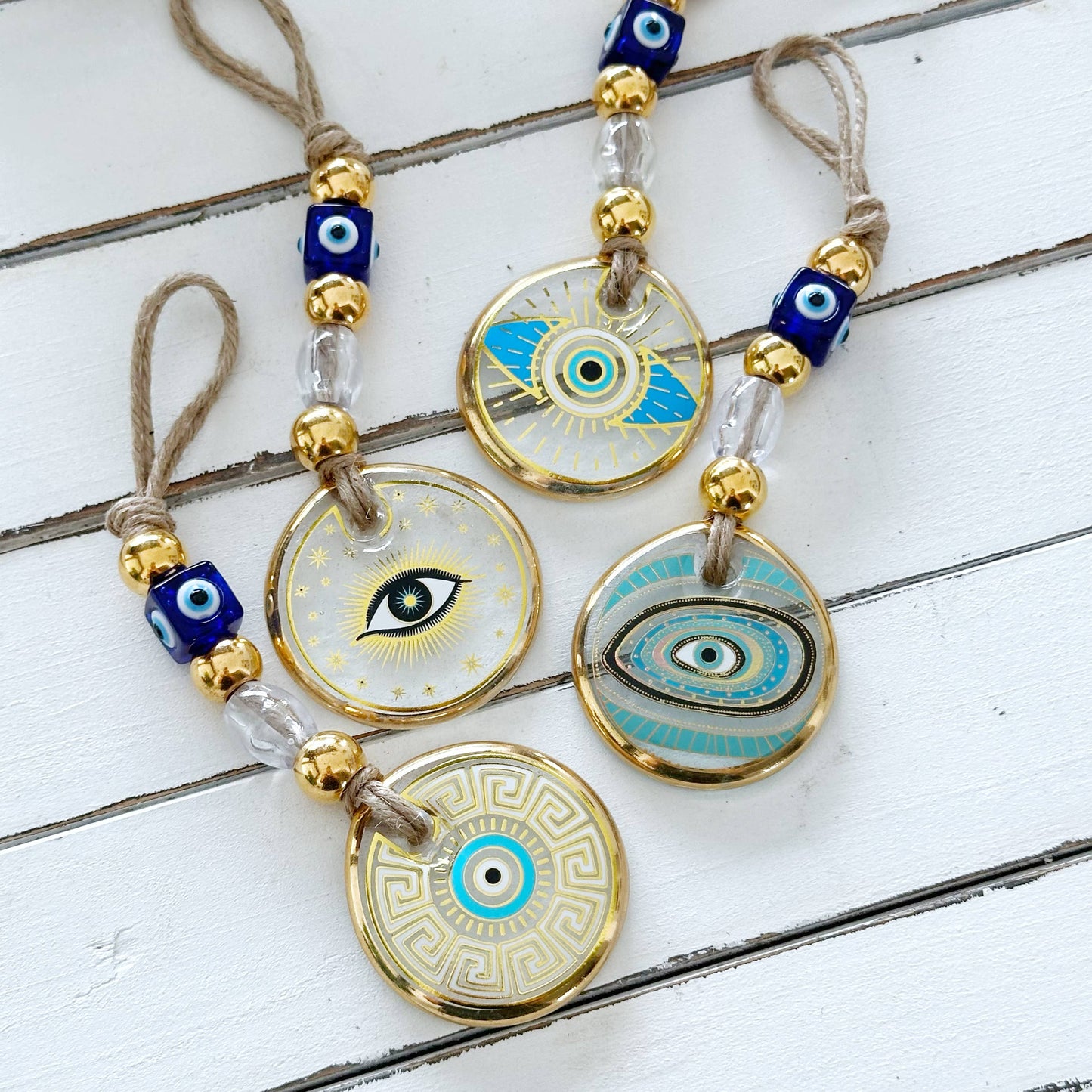 Evil Eye Wall Hanging, Gold Evil Eye Wall Decor, Protection: Style 3