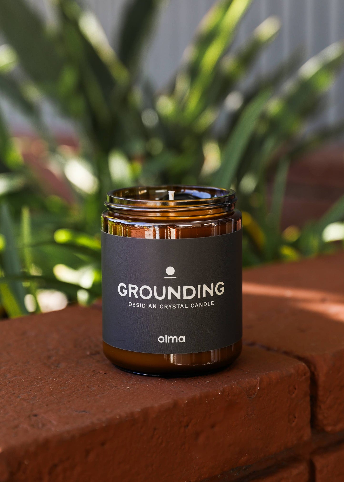 Grounding Intention Candle - Obsidian Crystal - Amber: 9oz