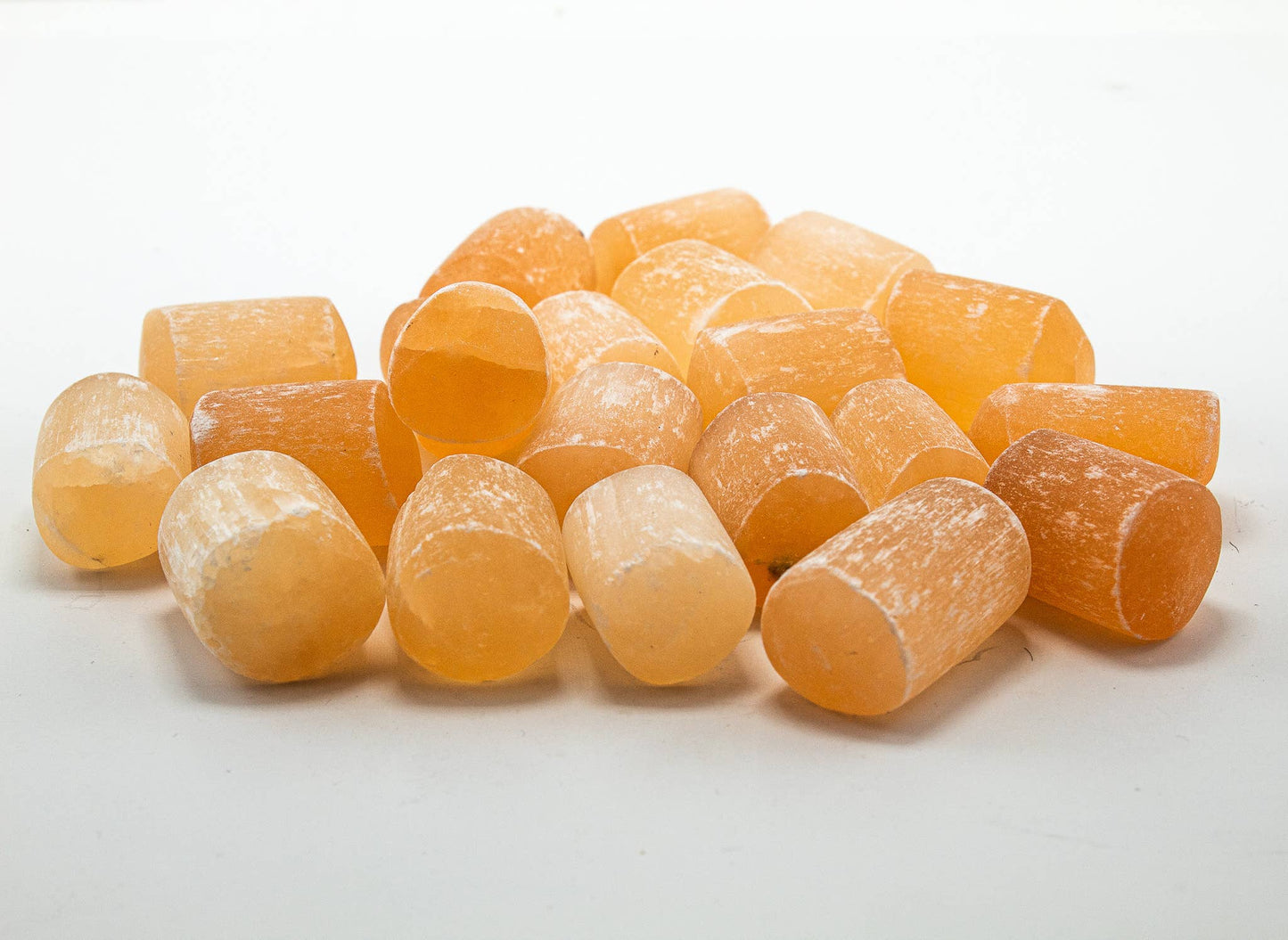Selenite Tumbled White and Orange 1/2Kilo-1lbs: White