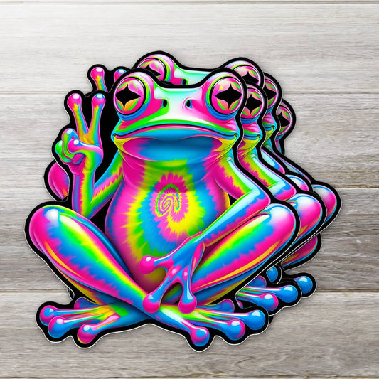 Stickers- OZ - Vibrant Peace Frog