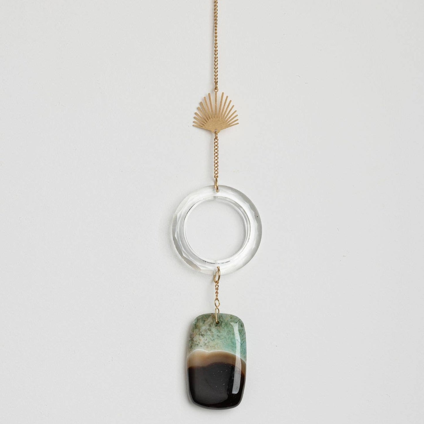 Stone Suncatcher - Sun Rays/Black/Blue Agate