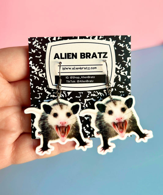 Possum Earrings Weird Earrings Animal Earrings Gift Idea