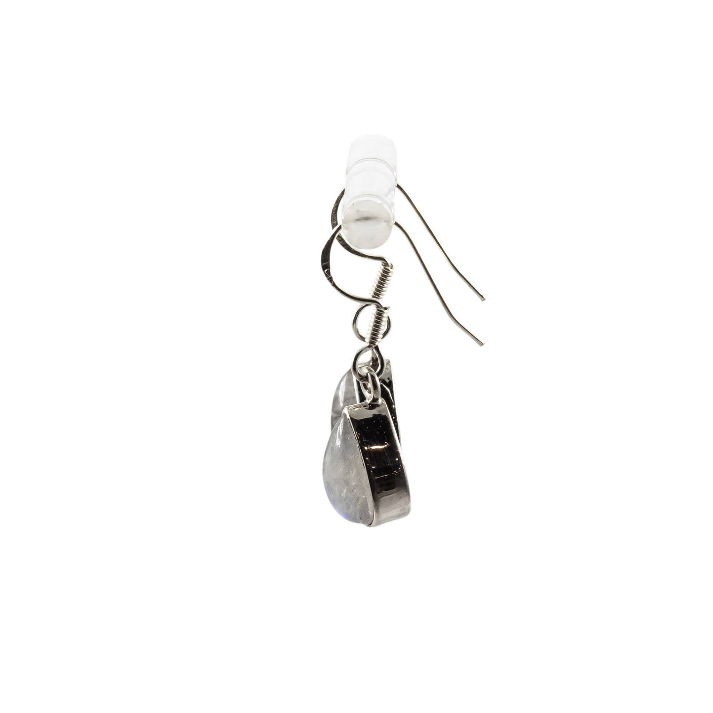 Rainbow Moonstone Sterling Silver Dangling Earrings