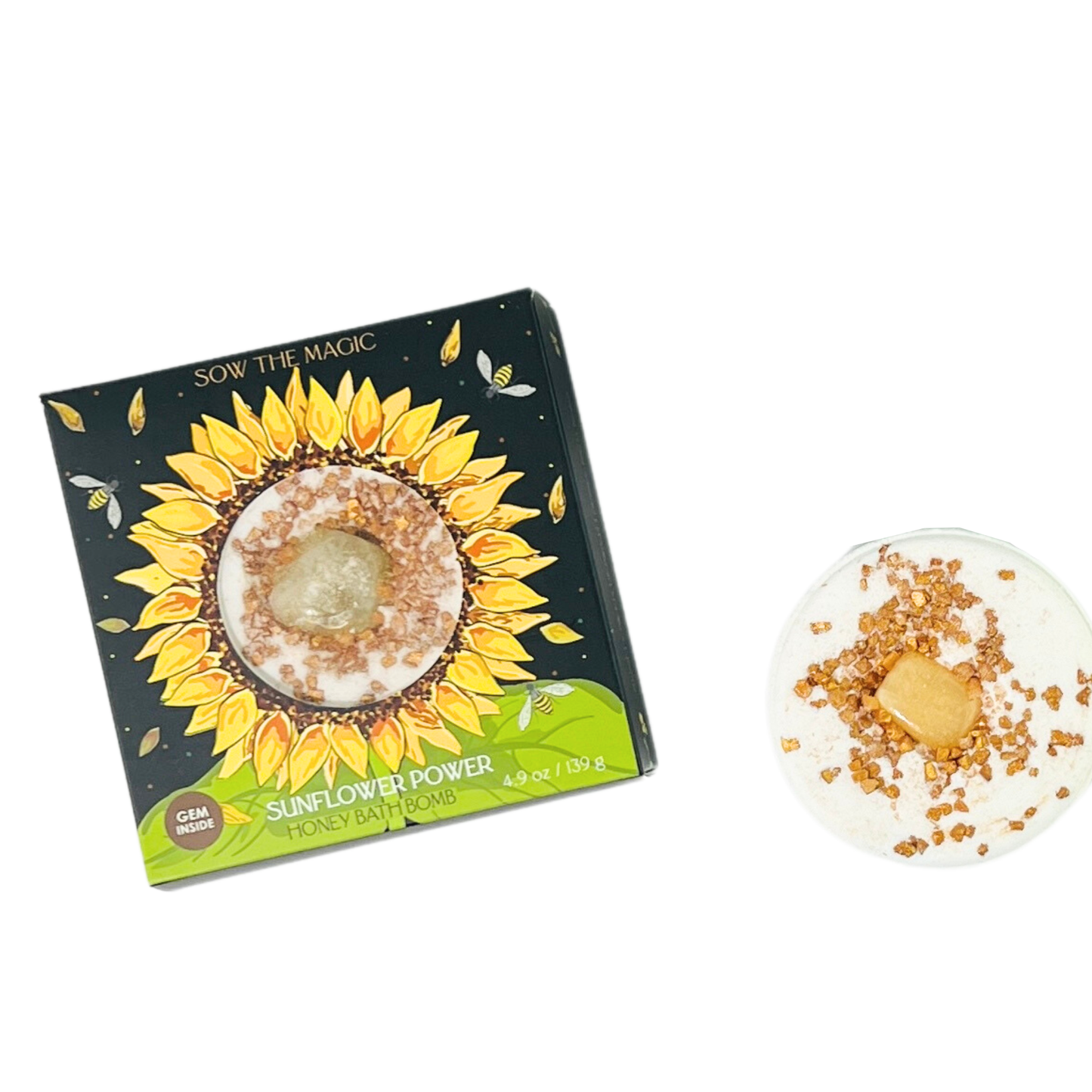 Sunflower Power Honey Bath Bomb with Amber *S