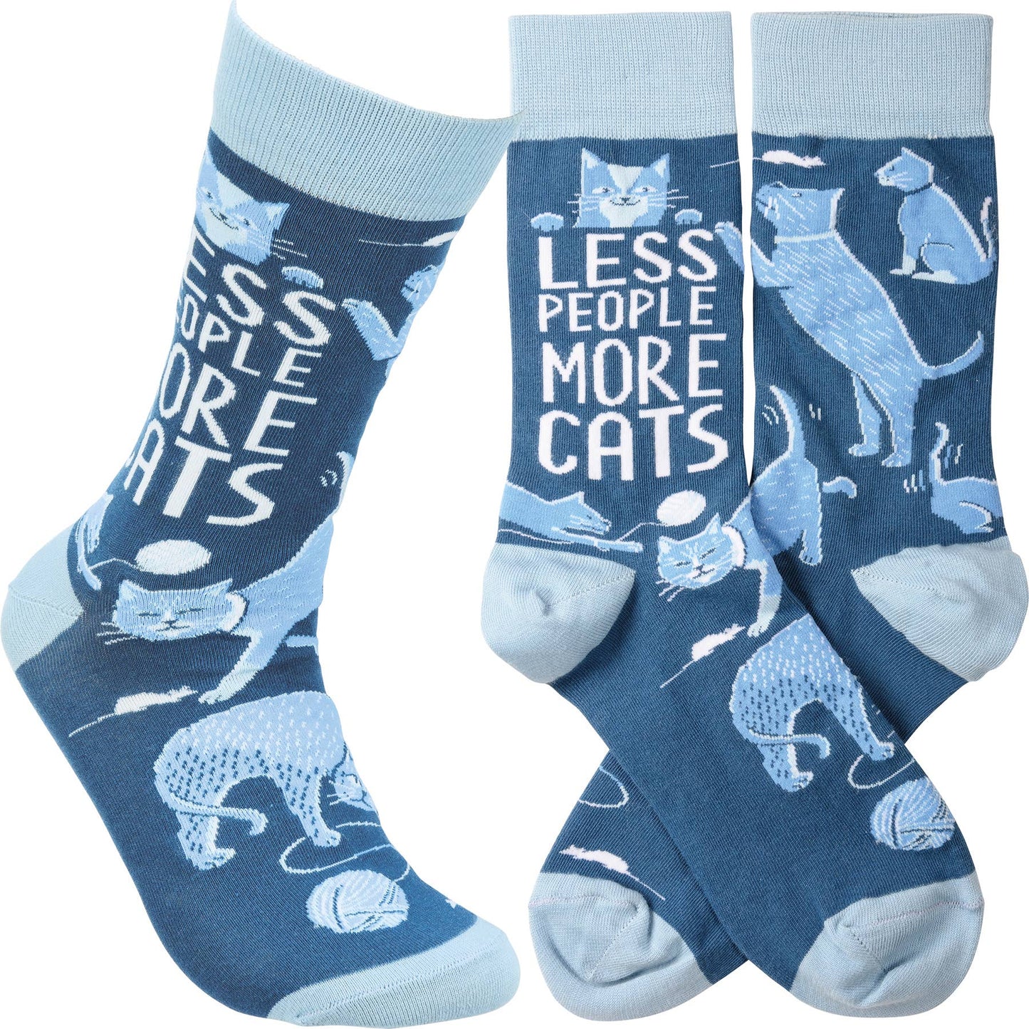 Socks - Less People More Cats - Primitives by Kathy