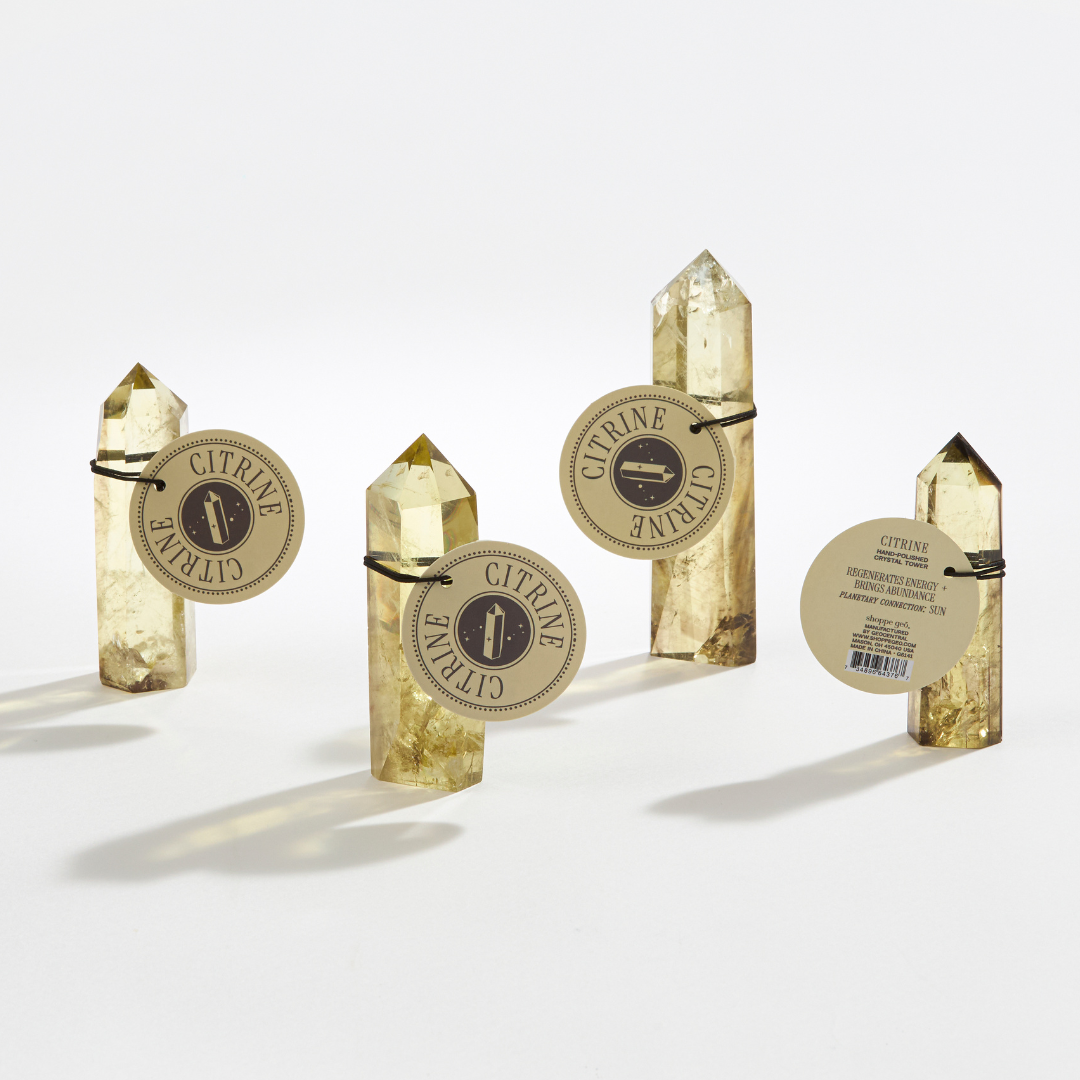 Citrine Crystal Tower – Hand Carved, Polished Points