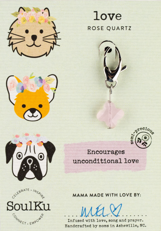 Rose Quartz Pet Charm for Love