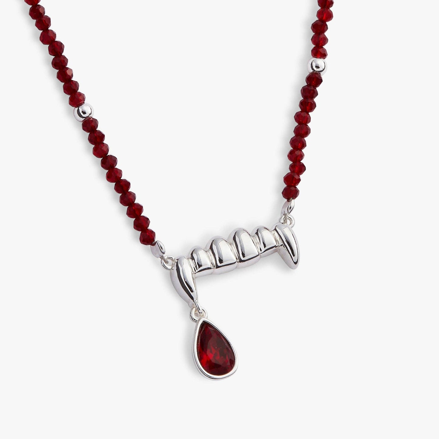 Necklace - Vampire Teeth Fangs Pendant: Gold