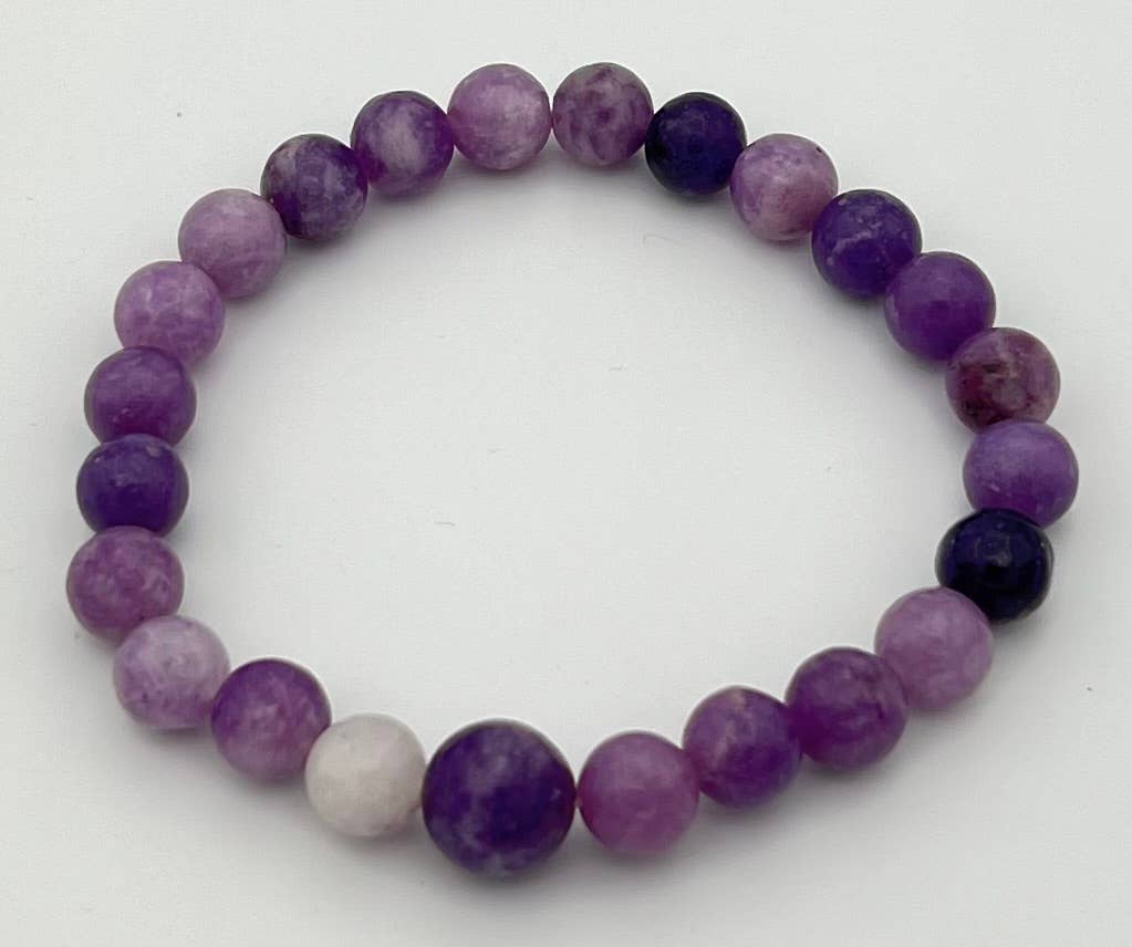 Beaded Bracelet - Lepidolite Wrist Mala - 8mm