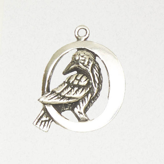 Eire Celtic Pewter Pendant - Celtic Raven in Circle