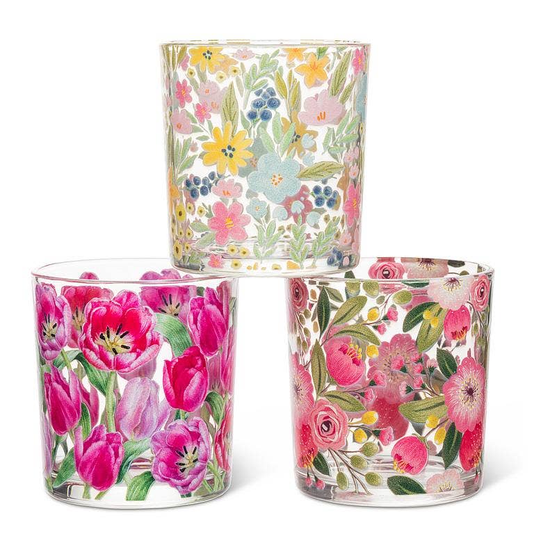 Pastel Florals Votive-3"H