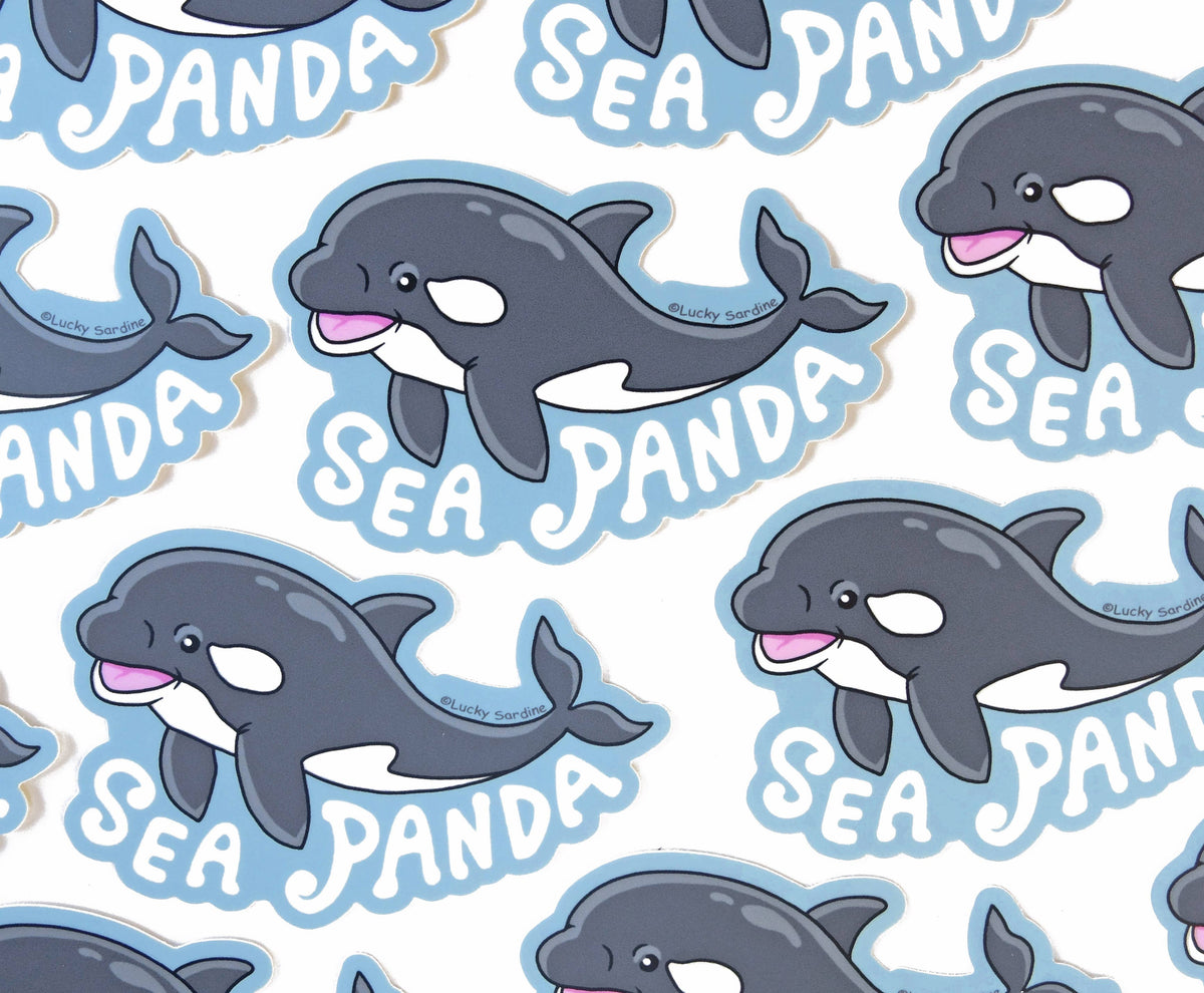 LS - Sea Panda Killer Whale, Orca Love, Ocean Sea Vinyl Sticker