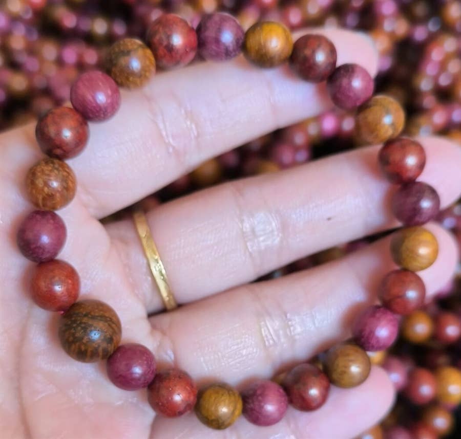 Dragon Blood Wood, Purpleheart, Tiger Aloeswood Bracelet 8mm