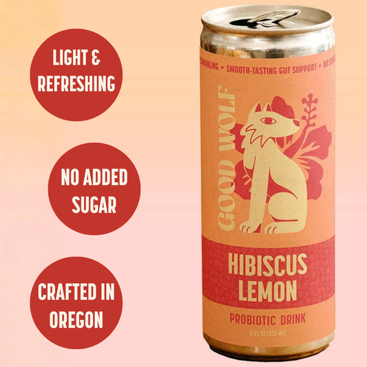 Hibiscus Lemon Probiotic Soda  -No Added Sugar; Hand-Crafted