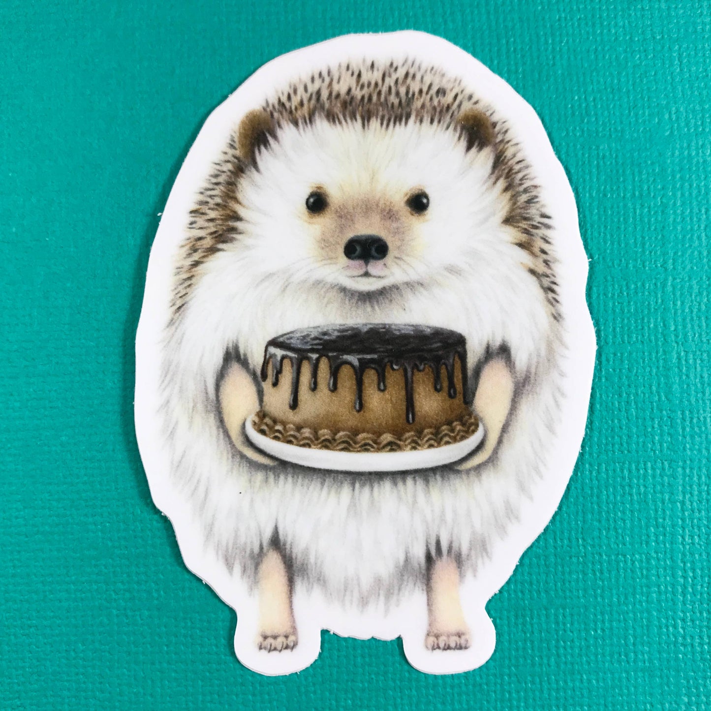 Stickers- Abundance Illustration- Hedgehog with Cake