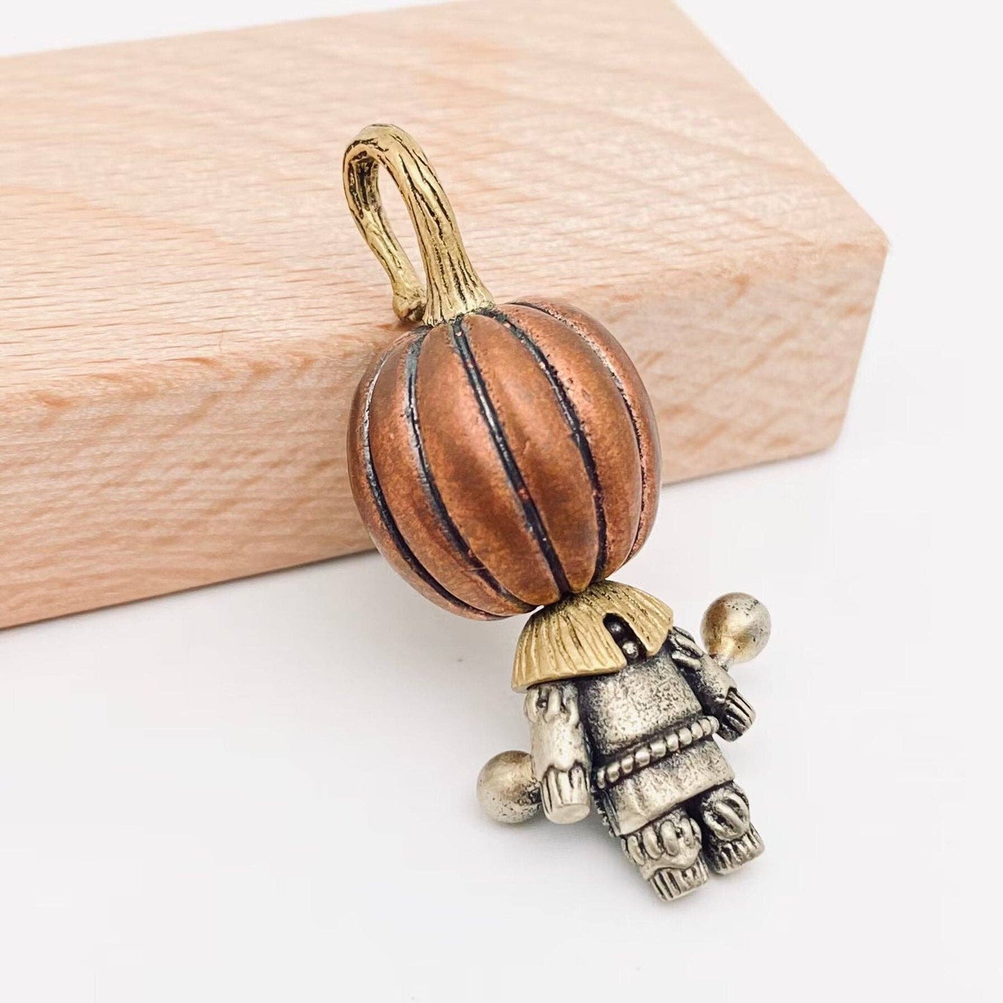 Pumpkin Head Doll Charm Pendant Necklace