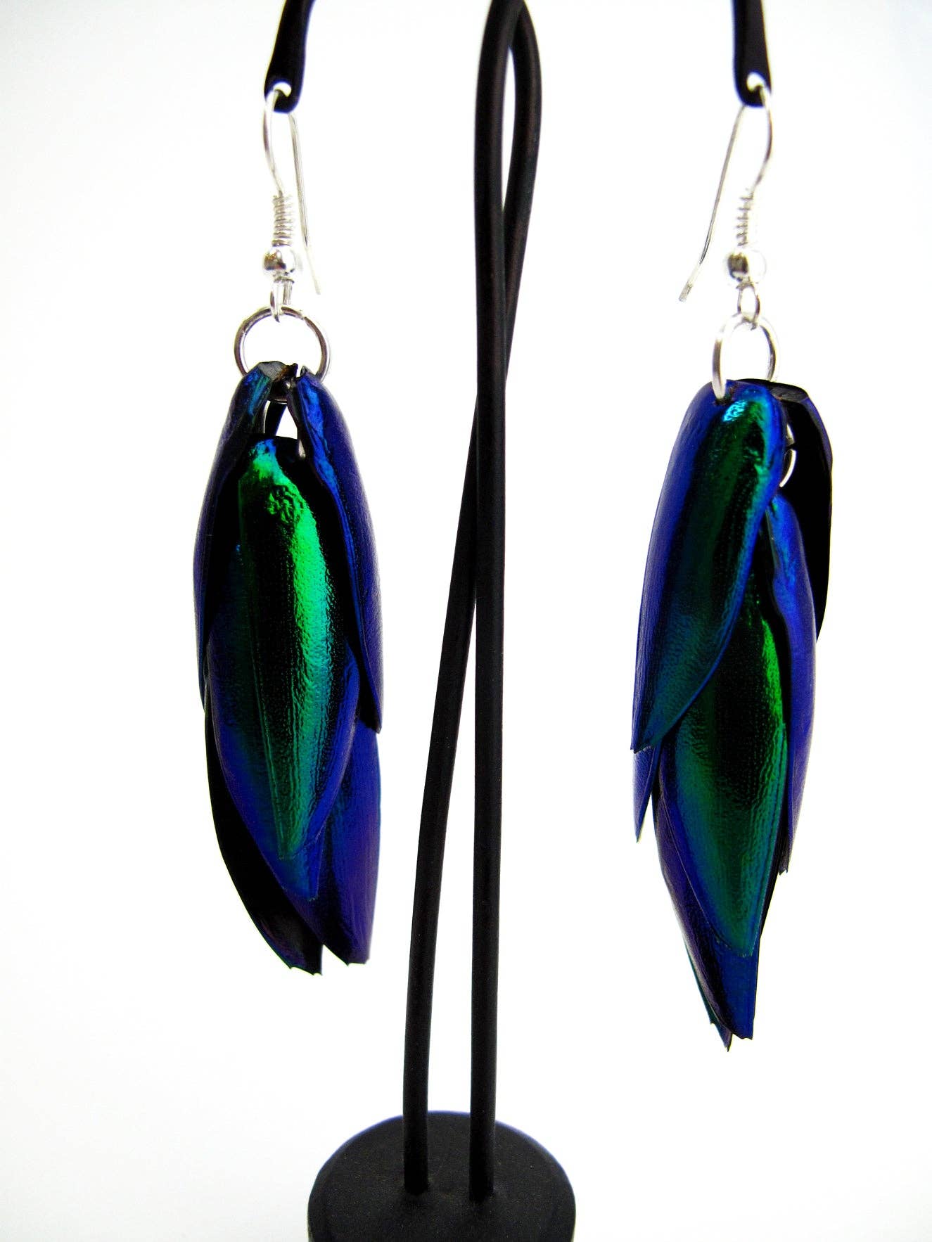 Emerald Beetle Wing Earrings