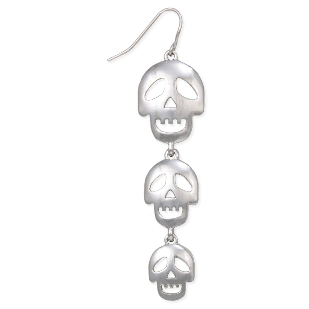 Silver Triple Skull Earrings